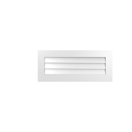 Ekena Millwork Vertical Surface Mount PVC Gable Vent: Non-Functional, w/3-1/2"W x 1"H, Standard Frame, 38"W x 16"H GVPVE38X1601SN